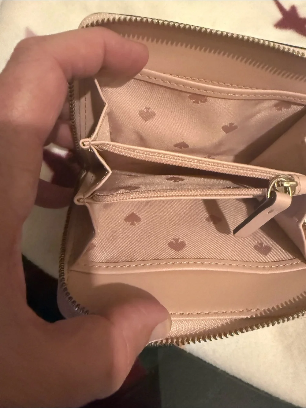 kate spade Briars lane botanical Zip Card Case with Key Ring NWOT